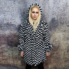 Chequerboard fleece jacket handmade 2 in 1 check coat white