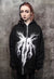 Graffiti hoodie Gothic raver pullover y2k zipper top black