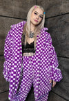 SKA check fleece coat handmade 2in1 Vans chess trench jacket