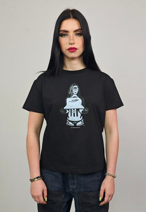 Robot girl t-shirt slim fit unisex bionic tee raver top