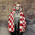 Check fleece hood jacket handmade fluffy chess bomber in red