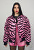 Striped varsity jacket pink zebra reversible 4in1 bomber