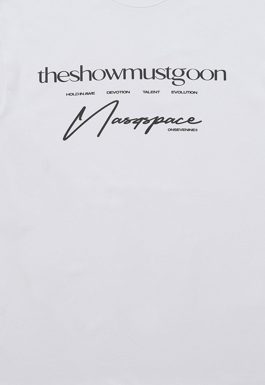 Retro slogan t-shirt show must go on tee retro grunge top