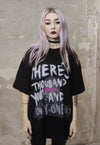 Street slogan t-shirt graffiti Hip-hop tee grunge rap top