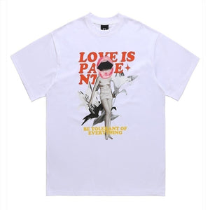 Love slogan tshirt poster print tee grunge pop art top white