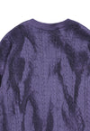 Oil wash cable sweater ripped jumper dirty wash top purple