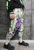 Detachable check joggers handmade shorts tie-dye pants acid