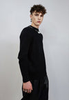 Gothic sweater in black catwalk jumper knitted going out top