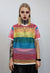 Rainbow mesh top Gay pride sheer t-shirt see-through tee