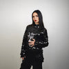 Long sleeve sequin embellished mesh top black body hugging luxury embroidered t-shirt luminous going out fancy dress jumper party pullover