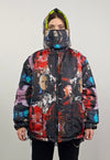 Horror bomber reversible creepy jacket detachable punk puffa