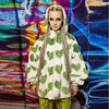 Heart fleece hooded jacket handmade fluffy love emoji coat