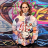 Anime bomber Hello Kitty puffer jacket tie-dye pastel pink