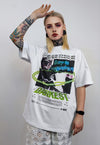 Creepy t-shirt raver graffiti tee grunge cyberpunk top white