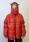 Thunder bomber reversible rave jacket detachable puffer red