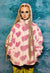 Heart fleece hooded jacket reversible fluffy animal coat