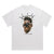 Grunge t-shirt raver print tee hip-hop top in white