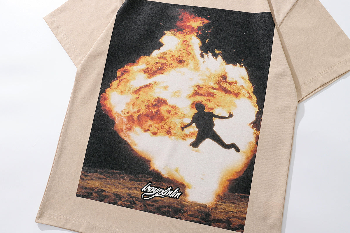Explosion t-shirt flame tee grunge y2k top ingery