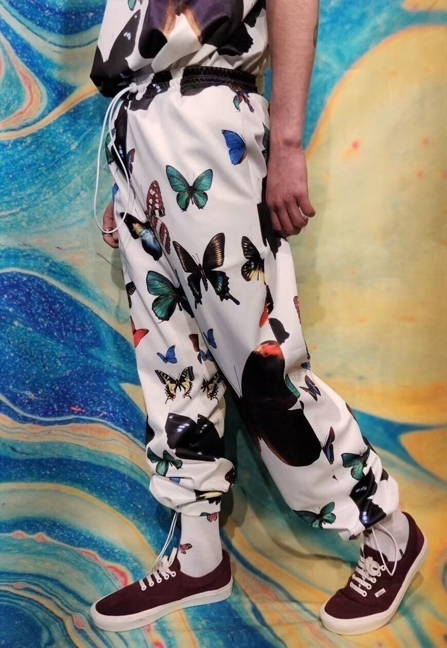 Butterfly beam joggers handmade cartoon y2k emoji overalls