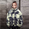 Gradient fleece bomber handmade tie-dye punk camo jacket