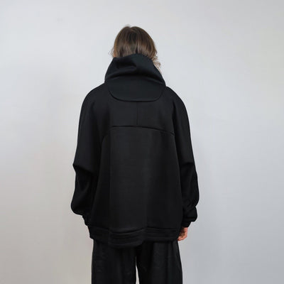 Gothic jumper raised neck punk pullover utility poncho gorpcore cloak spliced pullover cyberpunk ninja jumper Japanese Yamamoto sweatshirt