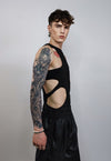 Cut-out sleeveless top raver multi hole tee cyberpunk vest