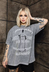 Gothic tshirt premium vintage wash retro grunge tee in grey