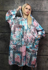 Tie-dye pastel jacket handmade paisley windbreaker in pink