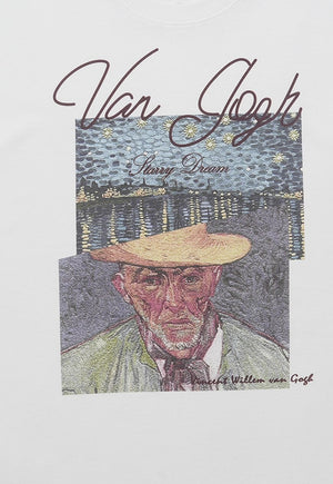 Van Gogh t-shirt artist print tee retro grunge top in white