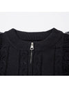 Grunge zip up cardigan black ripped punk jumper y2k knit top