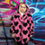 Heart fleece coat handmade 2 in1 detachable rave jacket pink