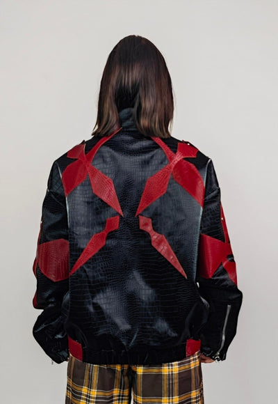 Snake skin racing jacket Japanese style motorsports bomber