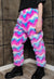 Faux fur rainbow joggers premium fleece detachable pants