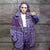 Paisley fleece coat hand made bandanna trench jacket purple