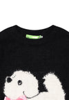 Dog patchwork sweater fluffy jumper puppy top in black