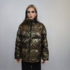 Golden sequin bomber glitter jacket sparkle puffer party varsity festival varsity fancy dress embellished coat going out top luminous yellow