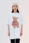 Teddy bear print t-shirt animal print tee skater top black