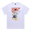 Love slogan tshirt poster print tee grunge pop art top white