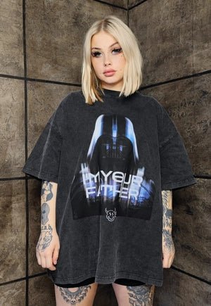 Star wars t-shirt premium vintage wash grunge movie tee grey