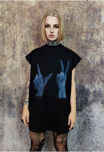 X-ray sleeveless t-shirt sign language tank top surfer vest