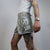 Silver sequin shorts glitter pants sparkle elastic waist party trousers glam rock short joggers embellished bottoms in grey metallic