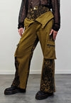 Reworked leopard jeans contrast animal print cargo trousers