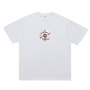 CD print t-shirt 00s top retro gadget tee in grey