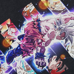 Anime heroe sleeveless t-shirt vintage Japanese vest retro Goku cartoon tank top in acid wash black