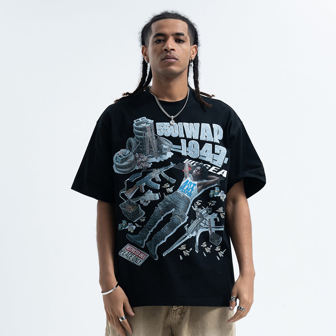 Rapper t-shirt 00s hip-hop tee gangster top in black