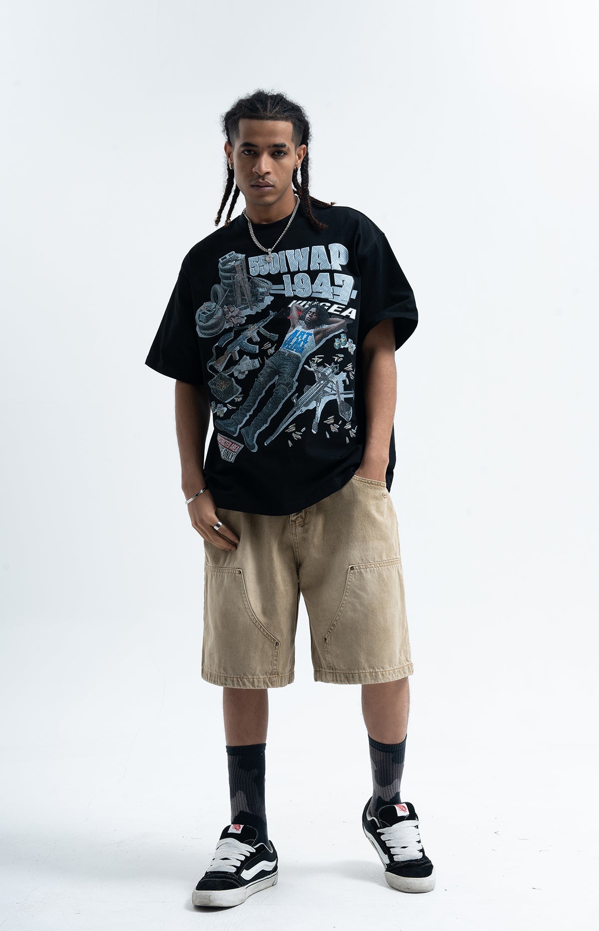 Rapper t-shirt 00s hip-hop tee gangster top in black