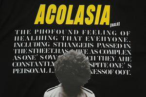 Disorder t-shirt psyhedelic top Acolasia slogan tee in black