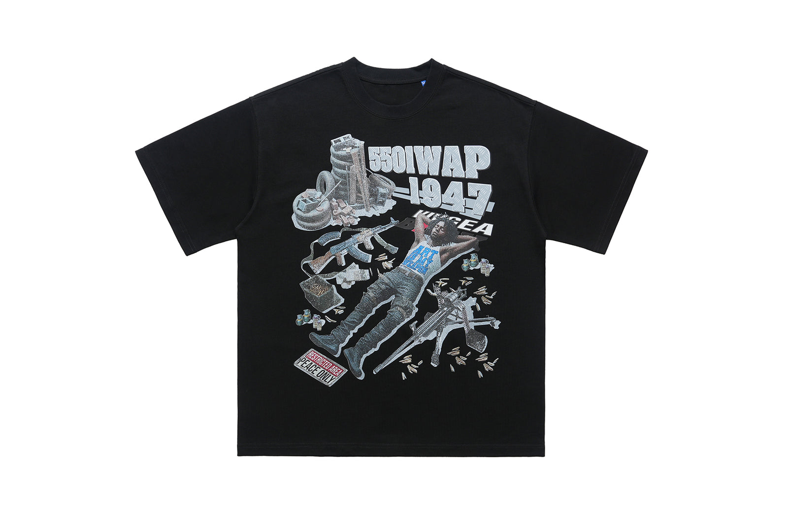 Rapper t-shirt 00s hip-hop tee gangster top in black