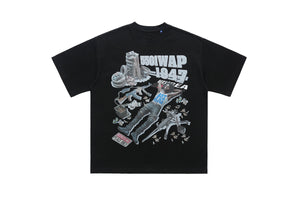 Rapper t-shirt 00s hip-hop tee gangster top in black