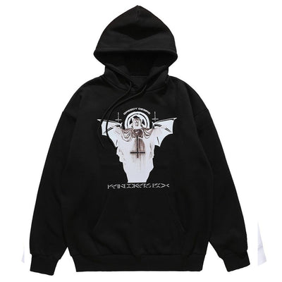 God hoodie Gothic statue pullover punk top desire jumper